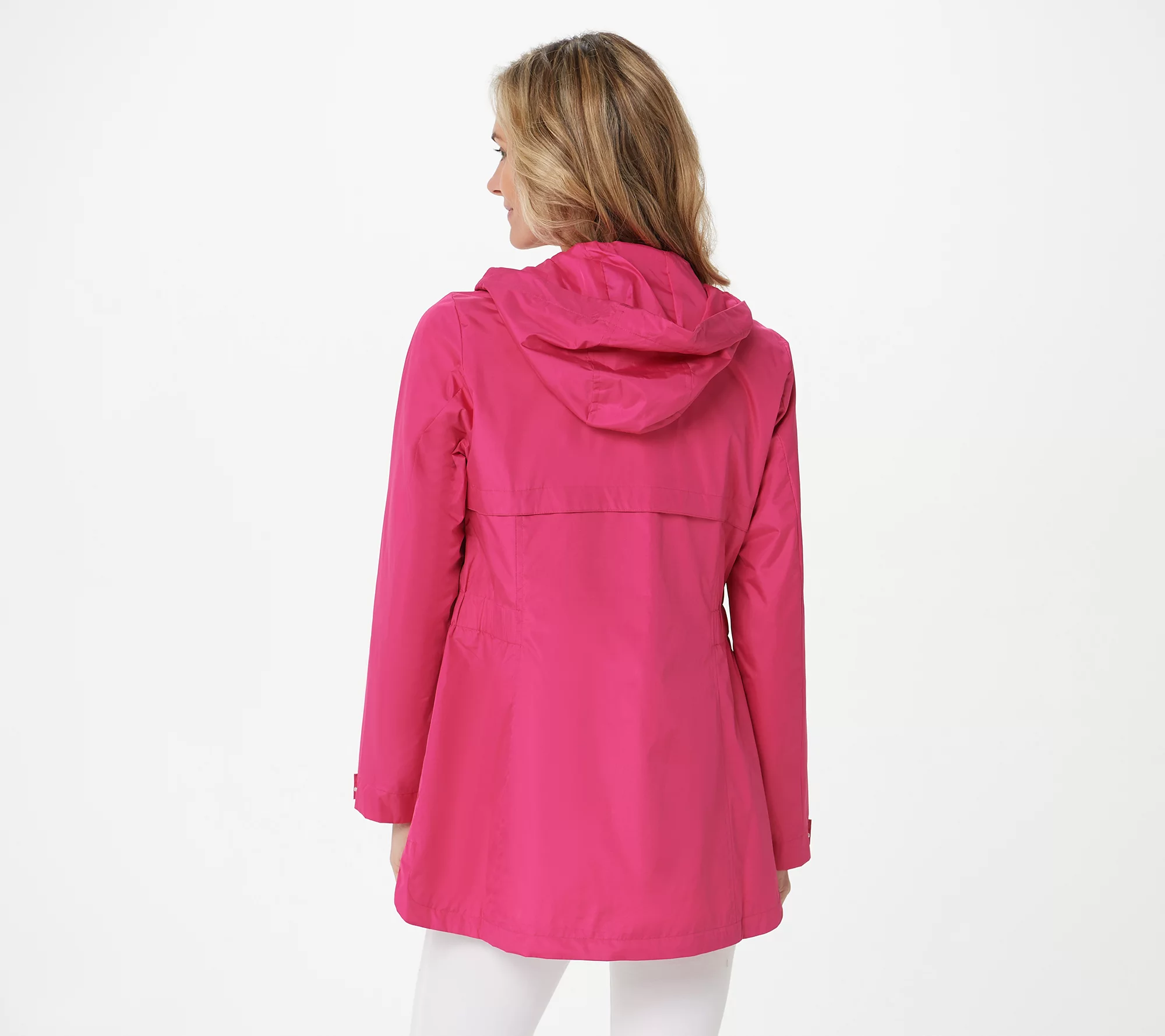 "As Is" Susan Graver Water Resistant Zip-Front Jacket w/ Hood