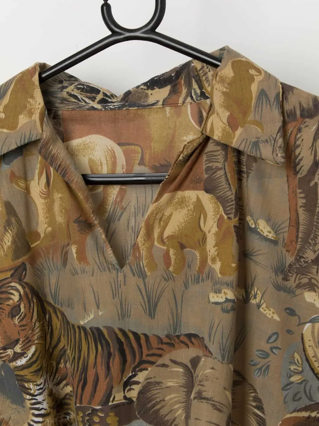 70s vintage safari tunic top, oversized – Large / XL / 2XL