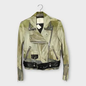 Acne Studios Green Printed Leather Jacket