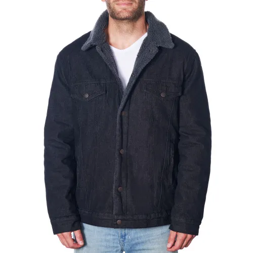 Alpine Swiss Ryker Mens Sherpa Lined Denim Trucker Jacket