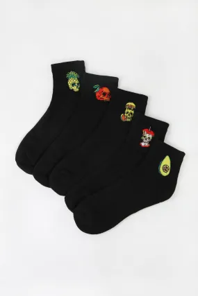 Arsenic Mens Skull Fruit Ankle Socks