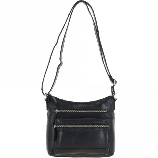 Ashwood Medium Leather Shoulder Bag Black: T-83