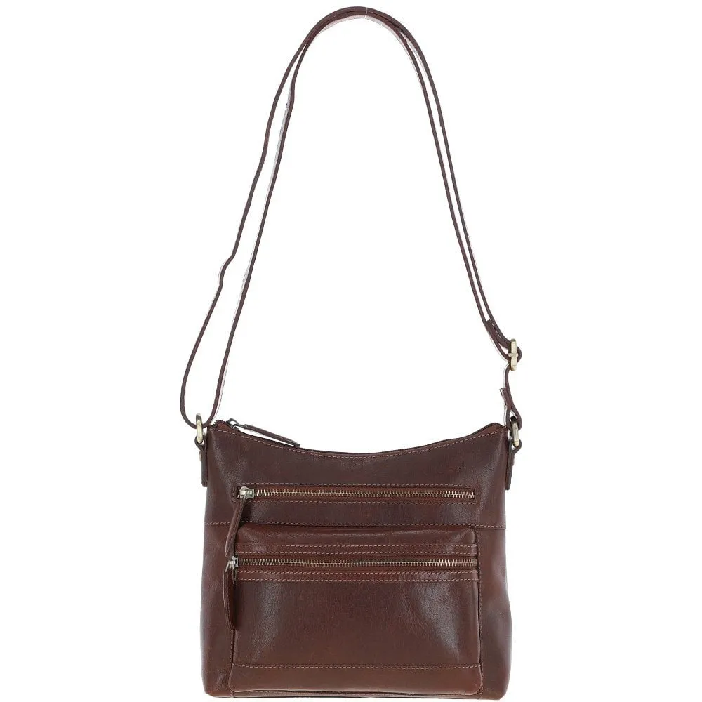 Ashwood Medium Leather Shoulder Bag Chestnut: T-83