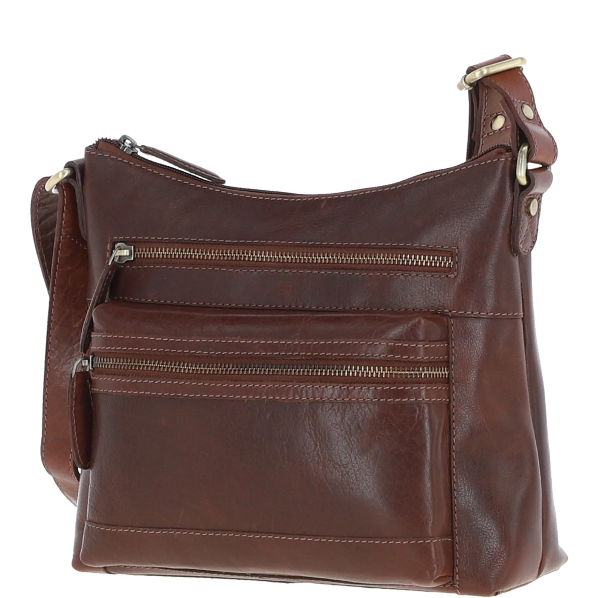 Ashwood Medium Leather Shoulder Bag Chestnut: T-83