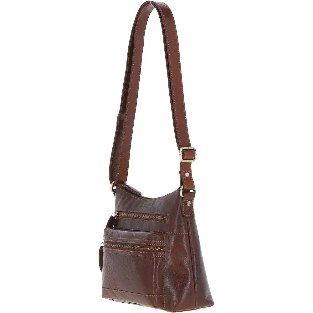 Ashwood Medium Leather Shoulder Bag Chestnut: T-83