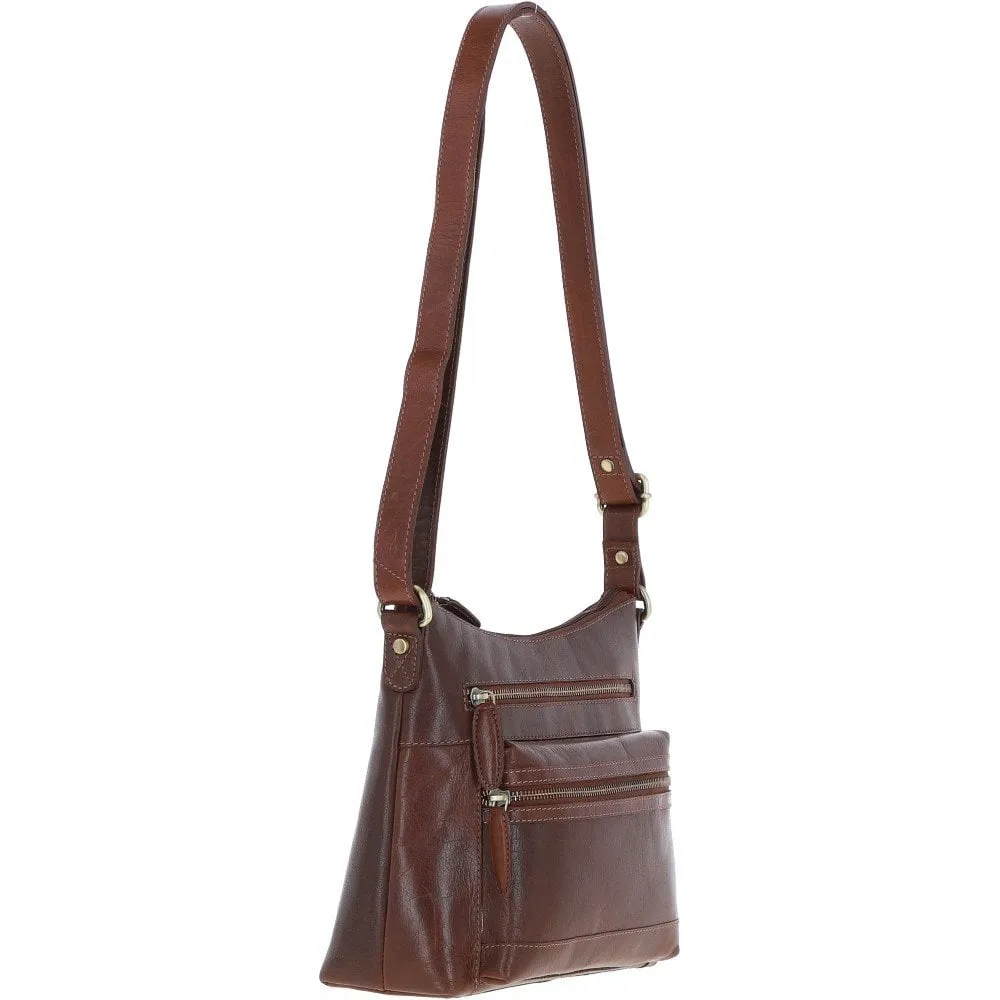 Ashwood Medium Leather Shoulder Bag Chestnut: T-83