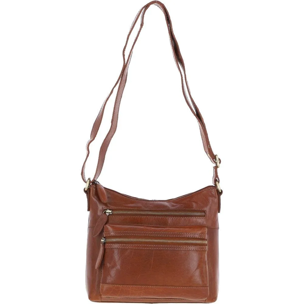 Ashwood Medium Leather Shoulder Bag Honey: T-83