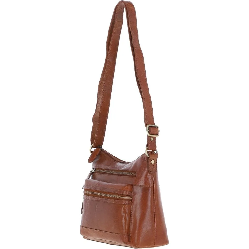 Ashwood Medium Leather Shoulder Bag Honey: T-83