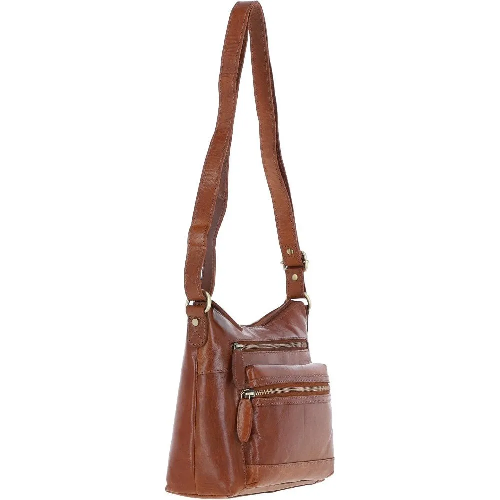 Ashwood Medium Leather Shoulder Bag Honey: T-83