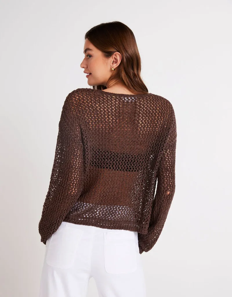 Bella Dahl Relaxed Dropped Shoulder Sweater - Cocoa Cabana