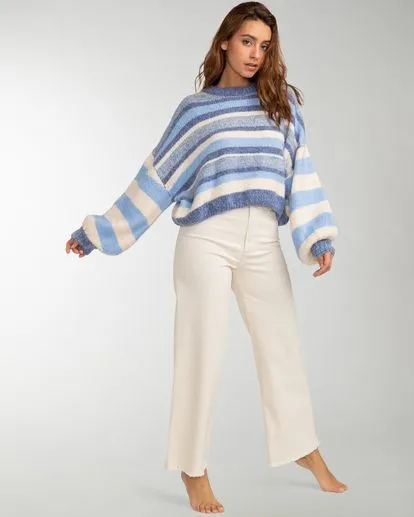 Billabong Soft Wind Womens Striped Sweater - Blue