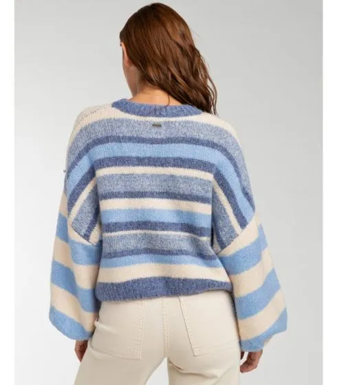 Billabong Soft Wind Womens Striped Sweater - Blue