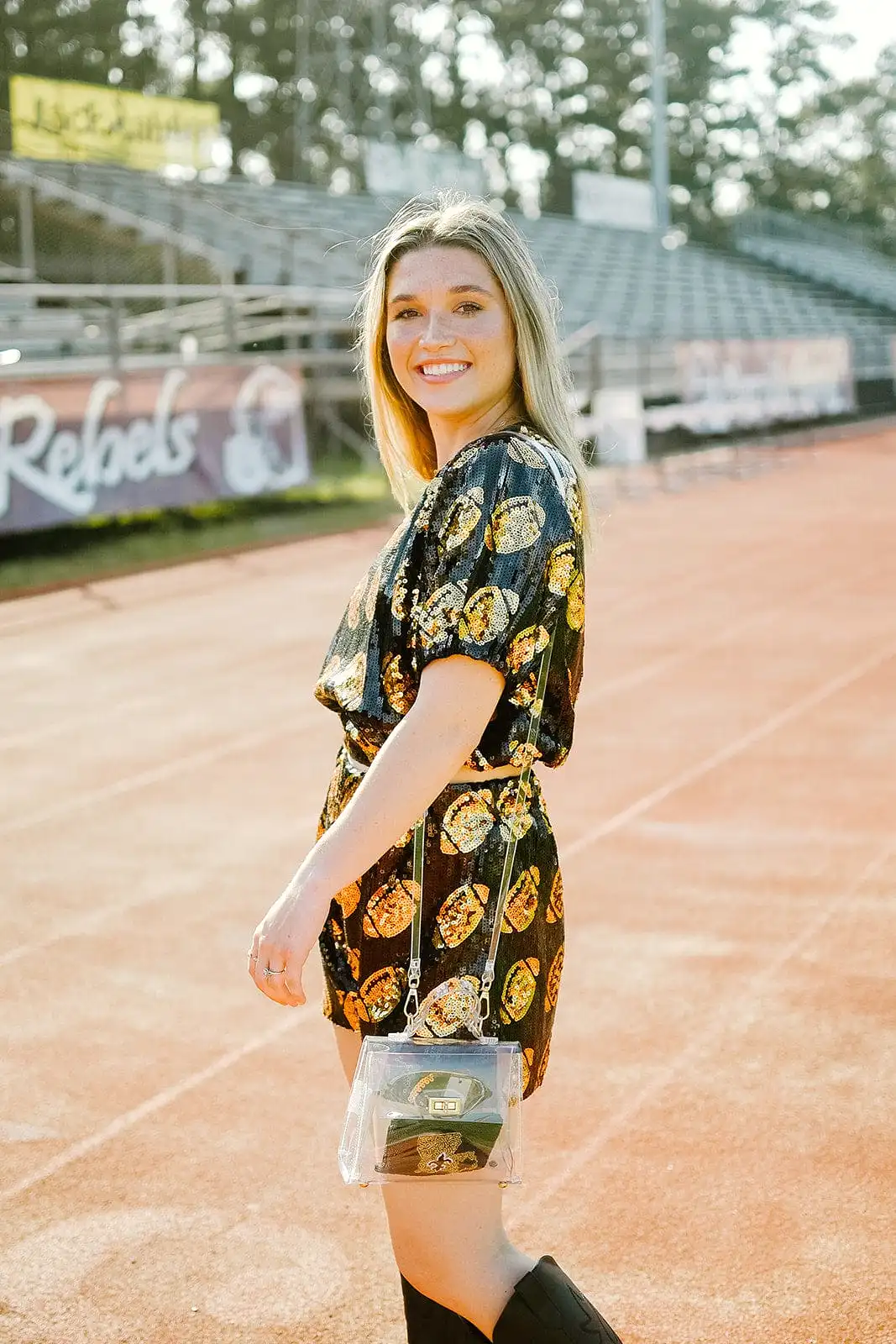 Black & Gold Football Set Top