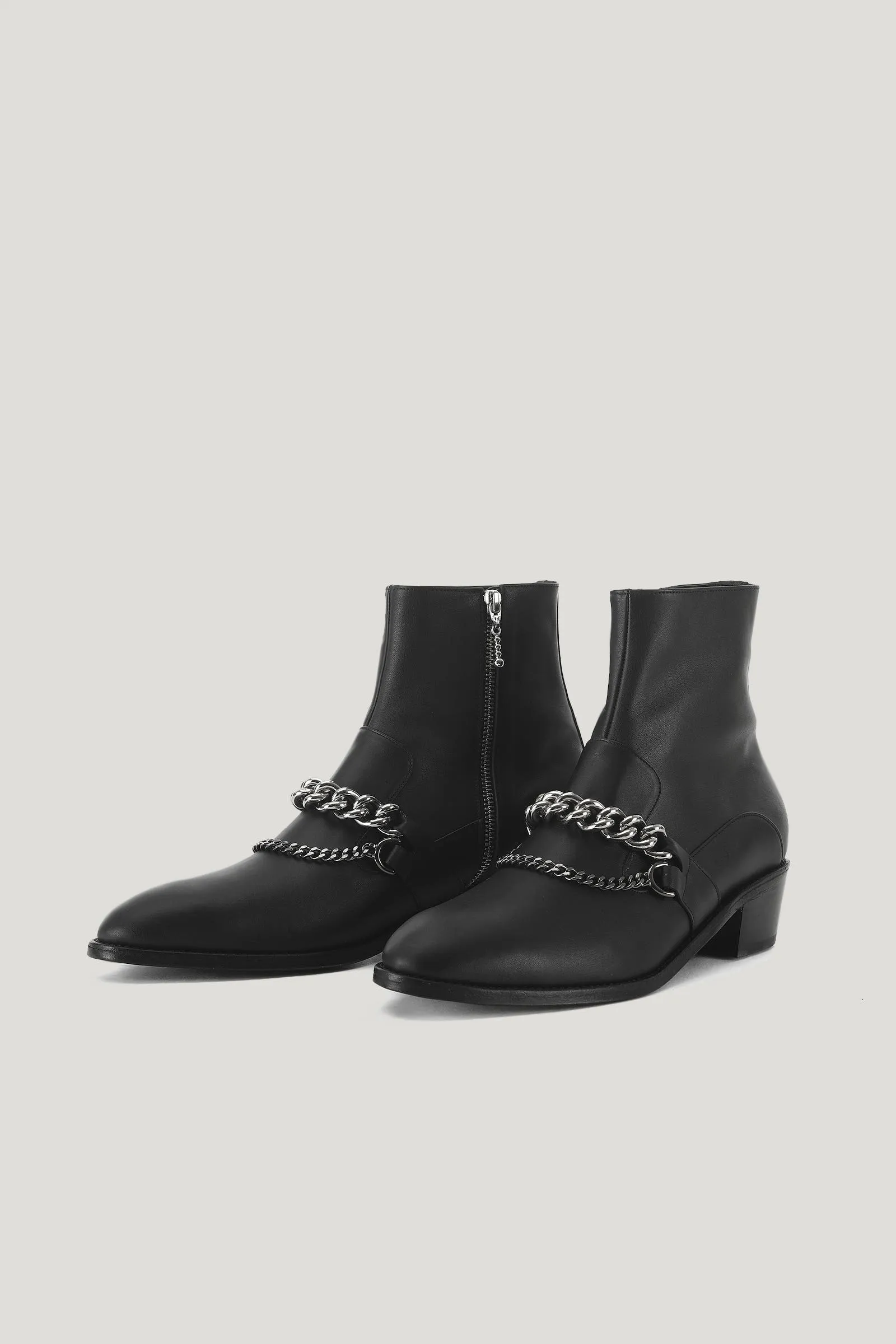 Black Larch Chain Ankle Boots