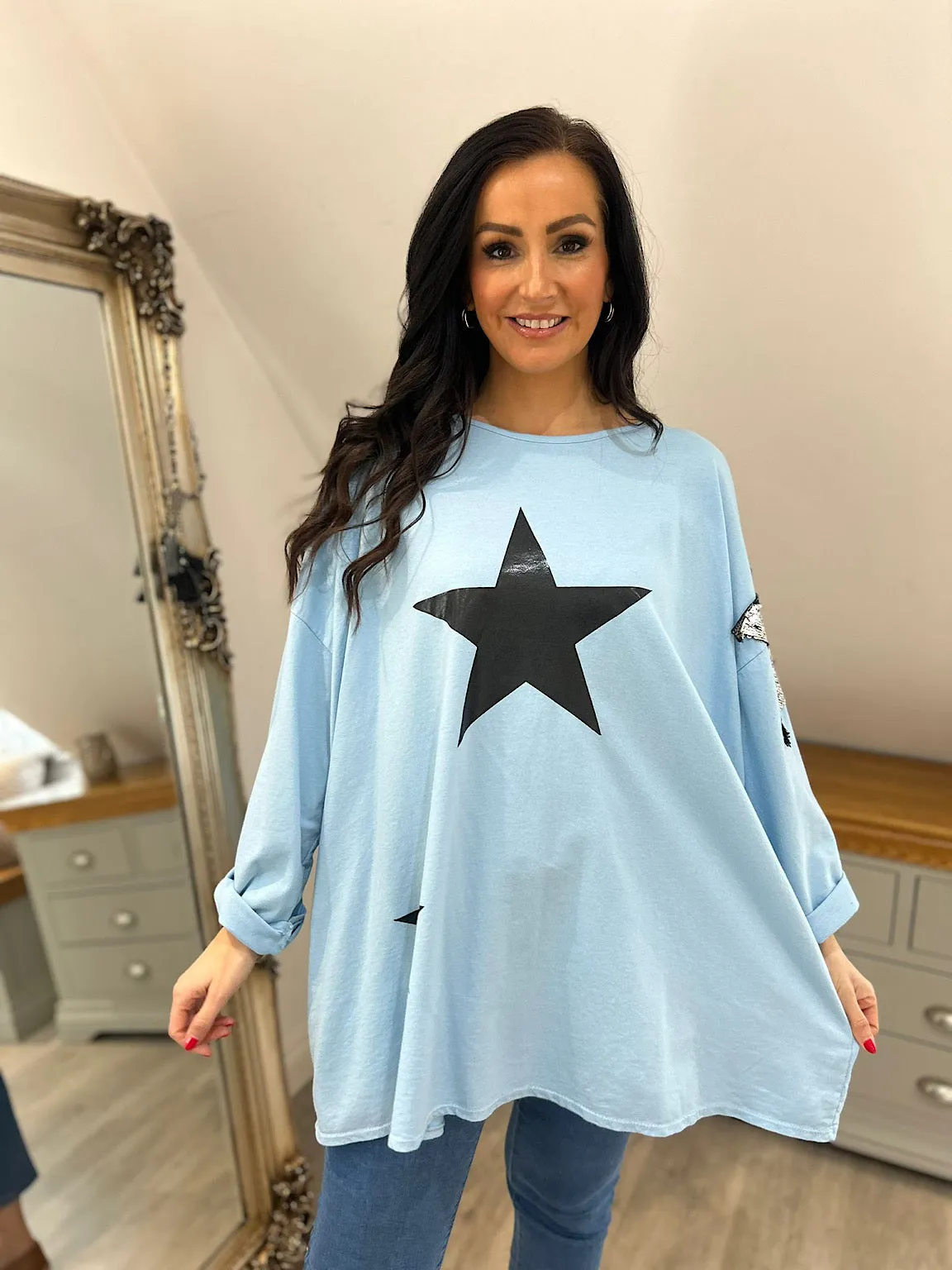 Blue Multi Star Top Sally