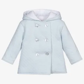 Blue Pima Cotton Jacquard Coat