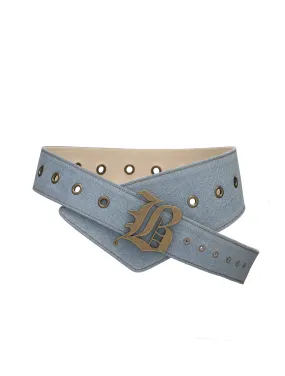 Blumarine Light Denim Logo Belt