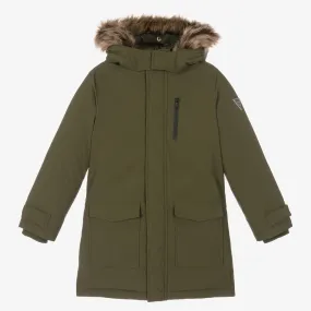 Boys Green Down Parka Coat