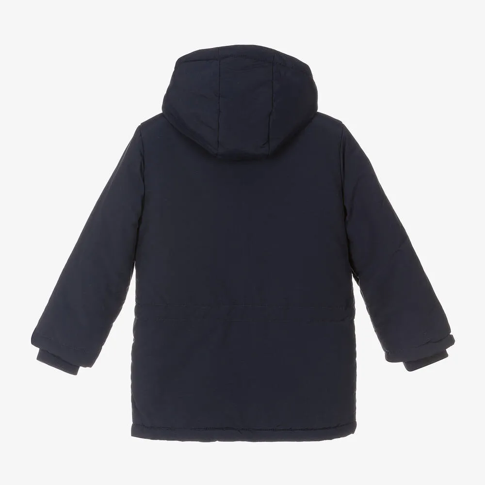 Boys Navy Blue Hooded Coat