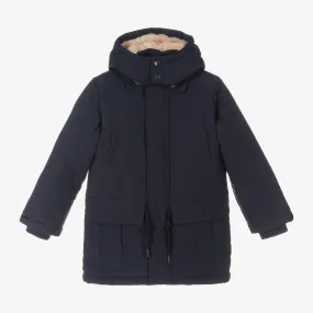 Boys Navy Blue Hooded Coat