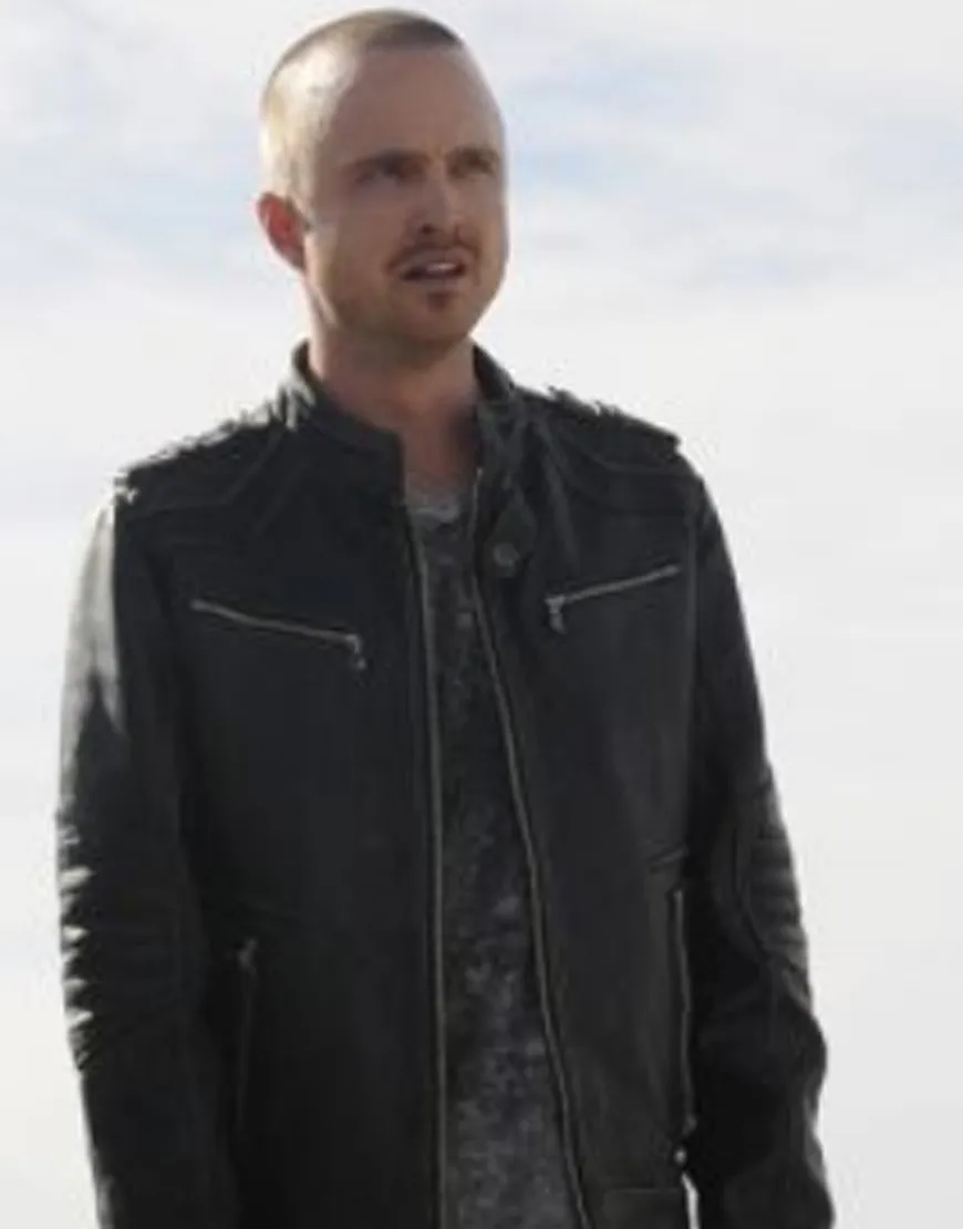 Breaking Bad Jesse Pinkman Black Leather Bomber Jacket