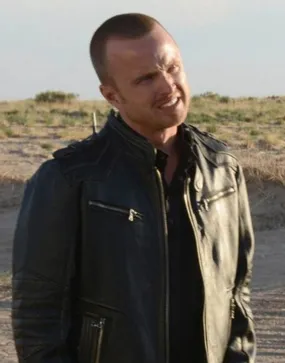 Breaking Bad Jesse Pinkman Black Leather Bomber Jacket