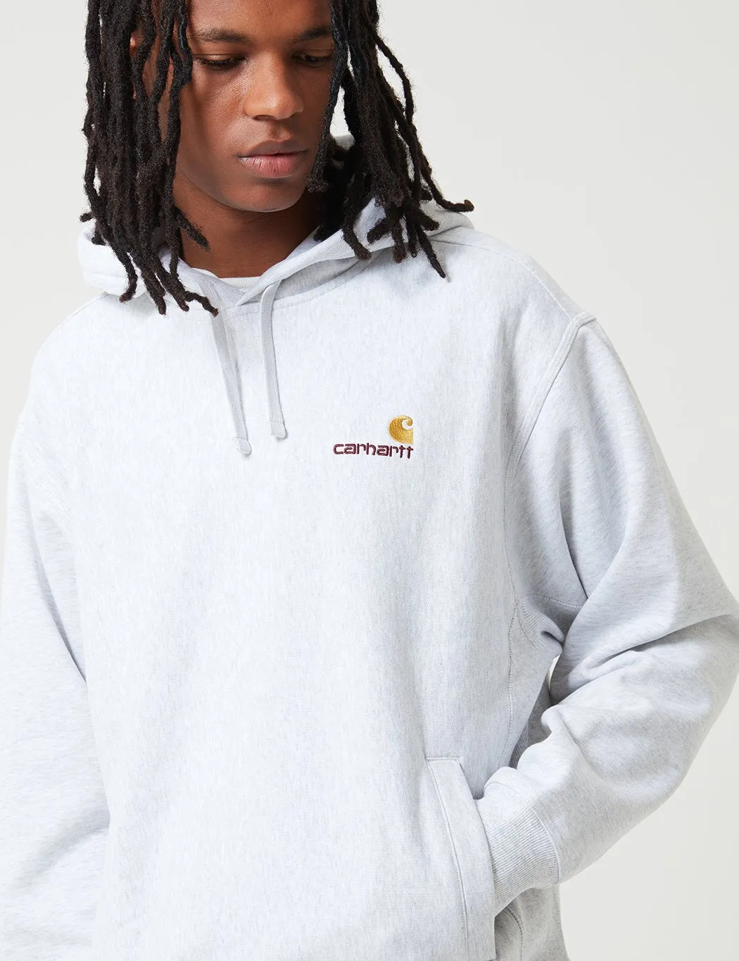 Carhartt-WIP American Script Hooded Sweatshirt - Ash Heather