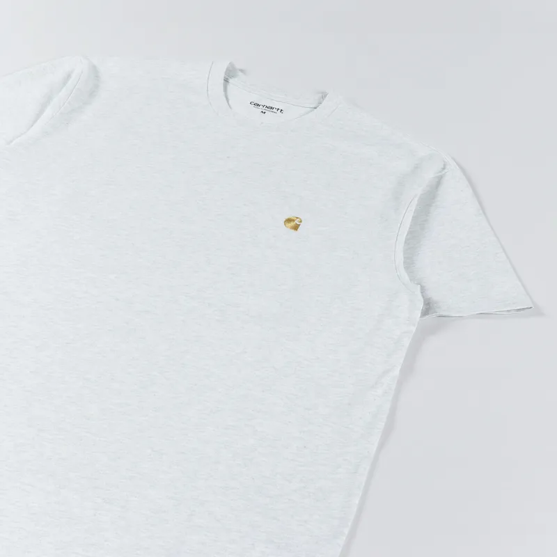 Carhartt WIP Chase T Shirt Ash Heather Gold