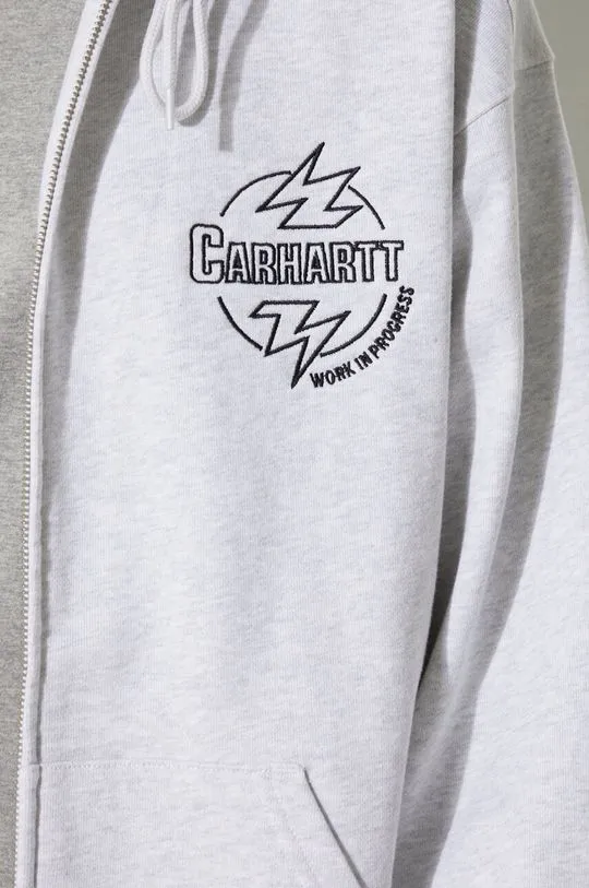 Carhartt WIP cotton sweatshirt Hooded Ablaze Jacket men's gray color hooded I033623.00OXX