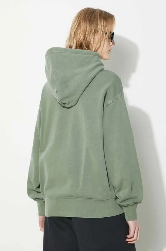 Carhartt WIP cotton sweatshirt Hooded Duster Sweat women's green color hooded I033056.1YFGD