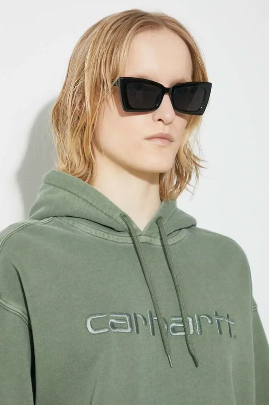 Carhartt WIP cotton sweatshirt Hooded Duster Sweat women's green color hooded I033056.1YFGD