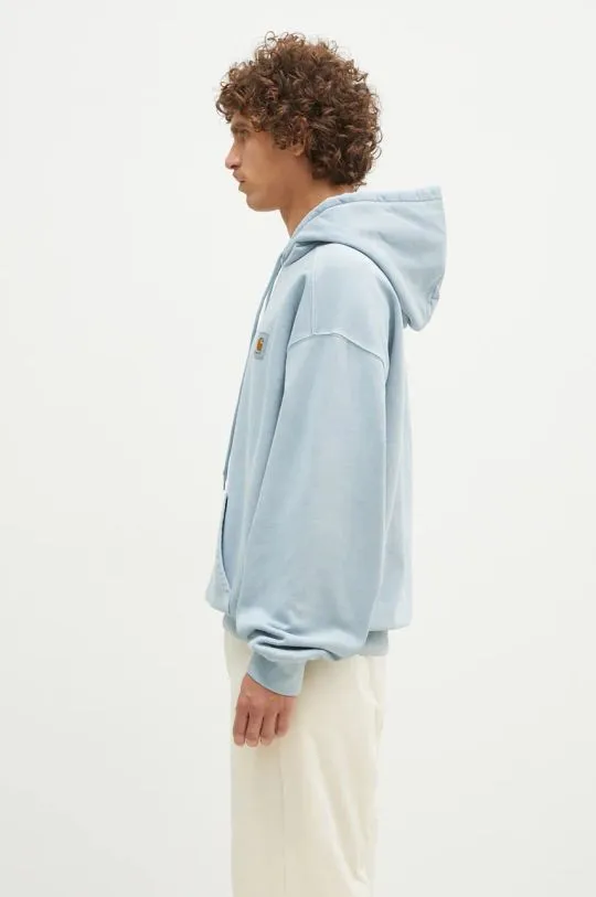 Carhartt WIP cotton sweatshirt Hooded Vista Sweat men's blue color hooded with an application I029523.2BSGD