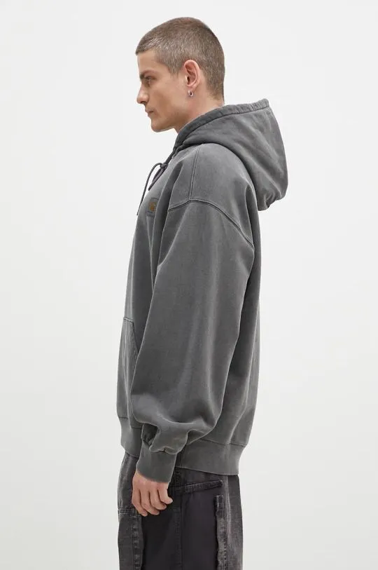 Carhartt WIP cotton sweatshirt Hooded Vista Sweat men's gray color hooded smooth I029523.87GD