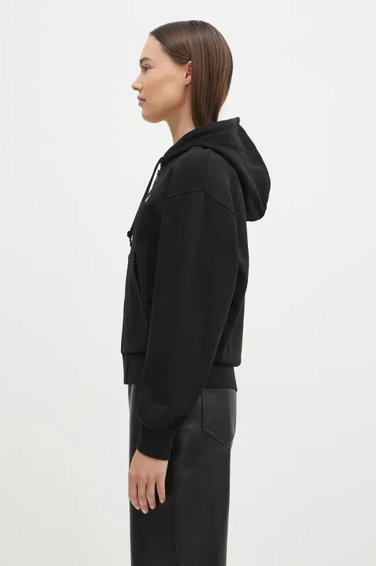 Carhartt WIP cotton sweatshirt women's black color hooded smooth