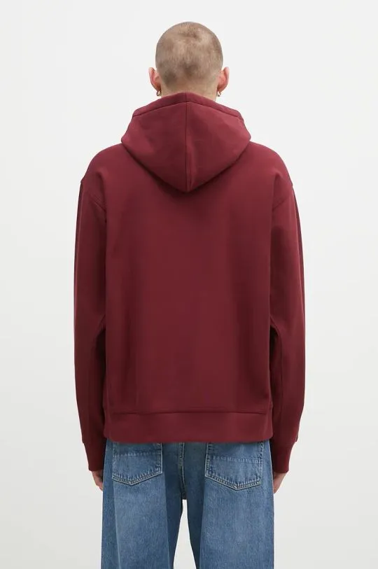 Carhartt WIP hooded sweatshirt American Script Sweat men's maroon color hooded smooth I028279.2BYXX