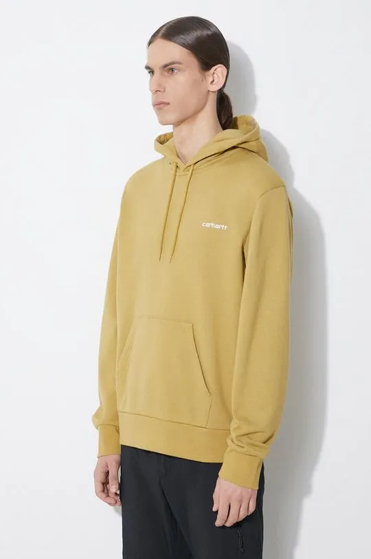 Carhartt WIP hooded sweatshirt Script Embroidery Sweat men's beige color hooded smooth I033658.22WXX