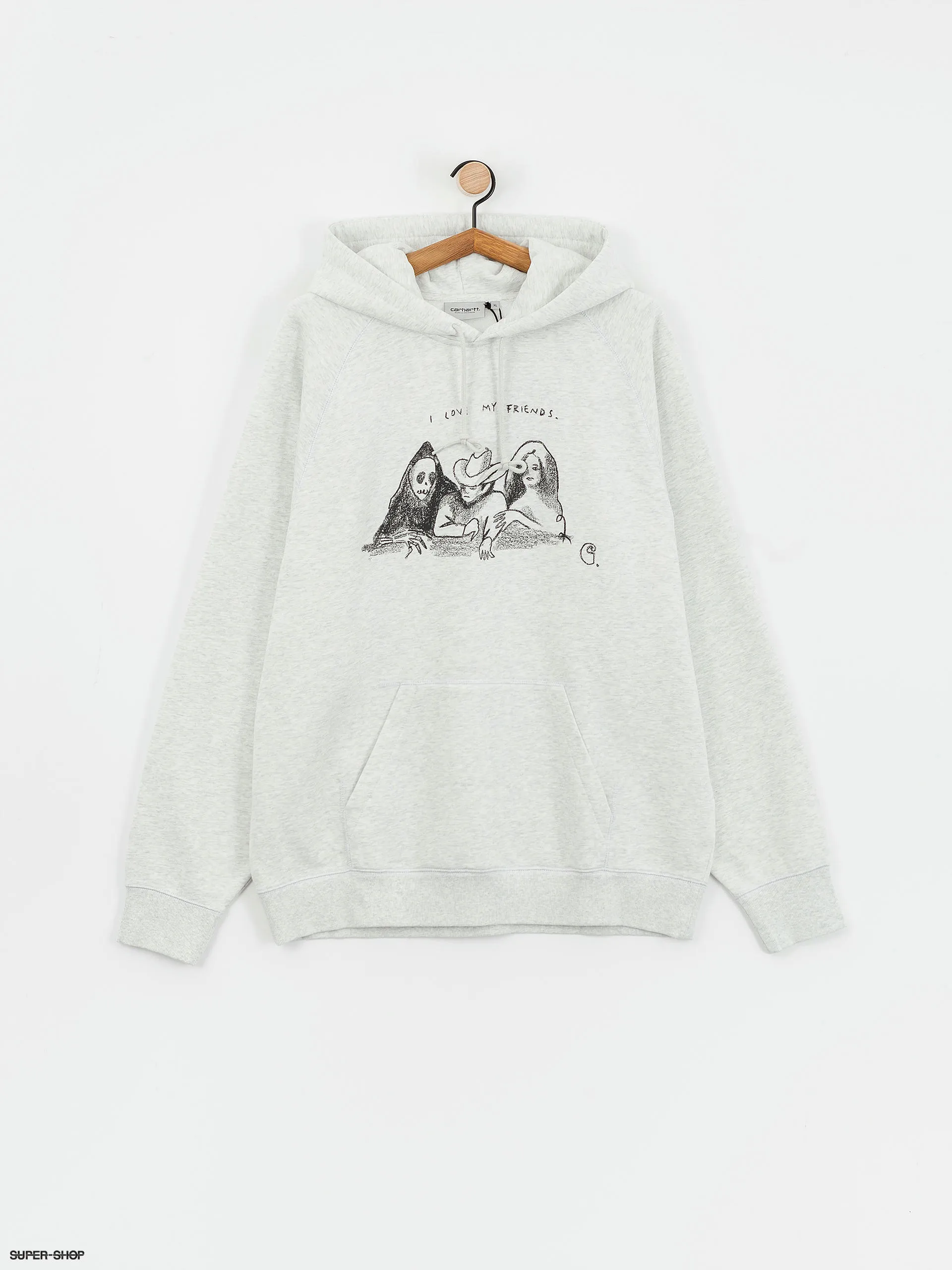 Carhartt WIP Pepe Friends HD Hoodie (ash heather/black)