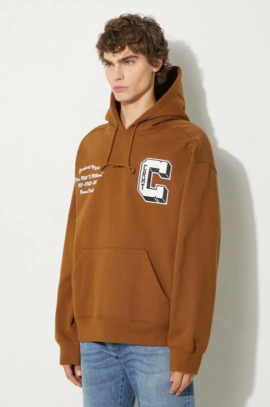 Carhartt WIP sweatshirt Hooded Brown Ducks Sweat men's brown color hooded I033930.HZXX