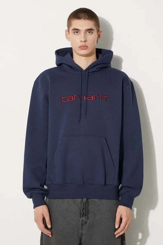 Carhartt WIP sweatshirt Hooded Carhartt Sweat men's navy blue color hooded I030547.2DDXX