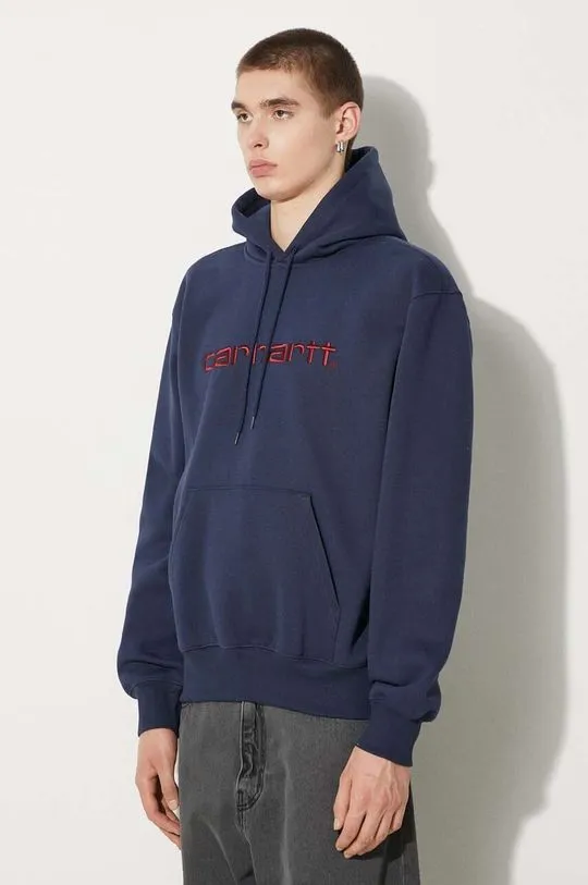 Carhartt WIP sweatshirt Hooded Carhartt Sweat men's navy blue color hooded I030547.2DDXX