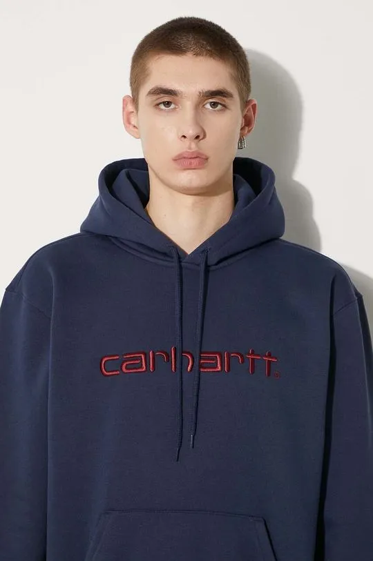 Carhartt WIP sweatshirt Hooded Carhartt Sweat men's navy blue color hooded I030547.2DDXX