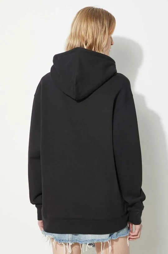 Carhartt WIP sweatshirt Hooded Carhartt Sweatshirt women's black color hooded I033648.0D2XX