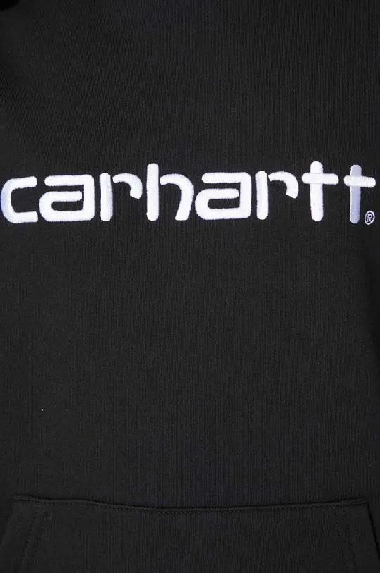 Carhartt WIP sweatshirt Hooded Carhartt Sweatshirt women's black color hooded I033648.0D2XX