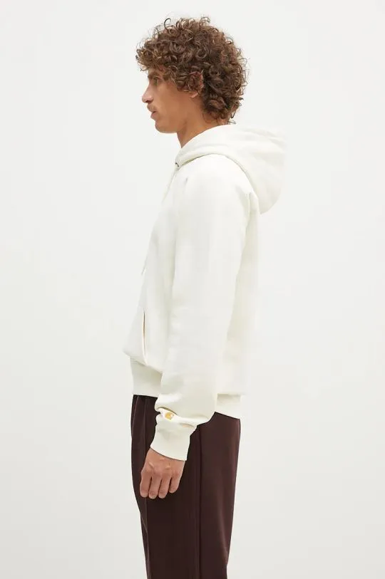 Carhartt WIP sweatshirt Hooded Chase Sweat men's beige color hooded smooth I033661.0SHXX