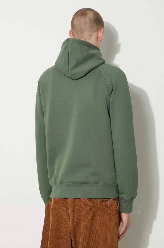 Carhartt WIP sweatshirt Hooded Chase Sweat men's green color hooded smooth I033661.29YXX