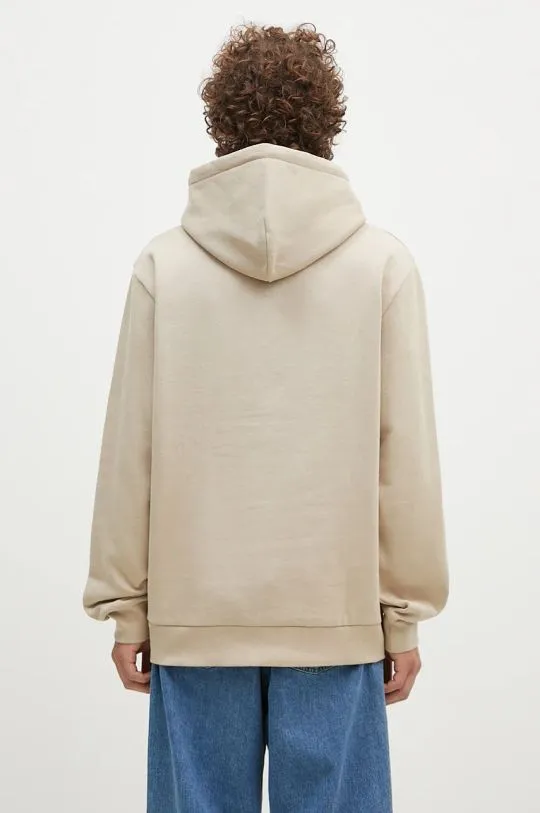 Carhartt WIP sweatshirt Hooded Script Embroidery Sweat men's beige color smooth I033658.AWXX