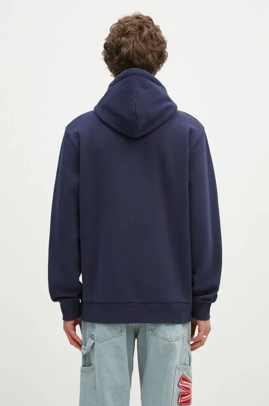 Carhartt WIP sweatshirt Hooded Script Embroidery Sweat men's navy blue color hooded with an application I033658.2AHXX