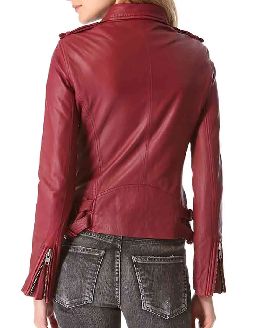 Castle Kate Beckett Red Leather Jacket - UJackets