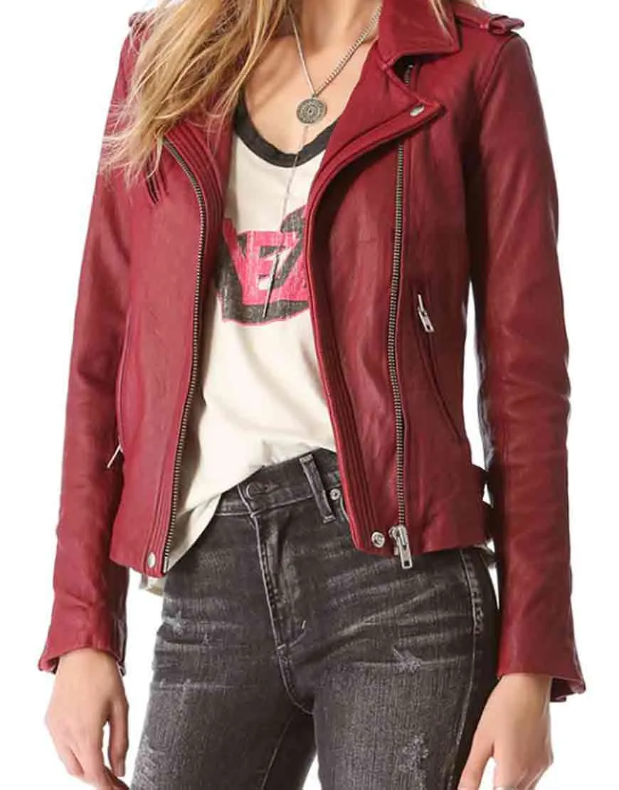 Castle Kate Beckett Red Leather Jacket - UJackets