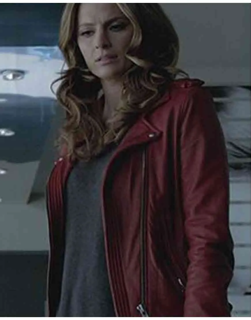 Castle Kate Beckett Red Leather Jacket - UJackets